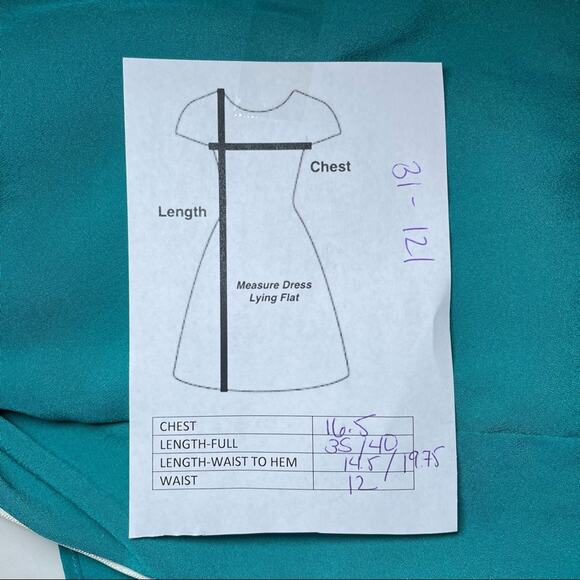 BCBG Y2K VINTAGE RETRO CUTOUT TEAL OPEN BACK TULIP SKIRT DRESS  SUNDRESS- XS - Picture 6 of 6